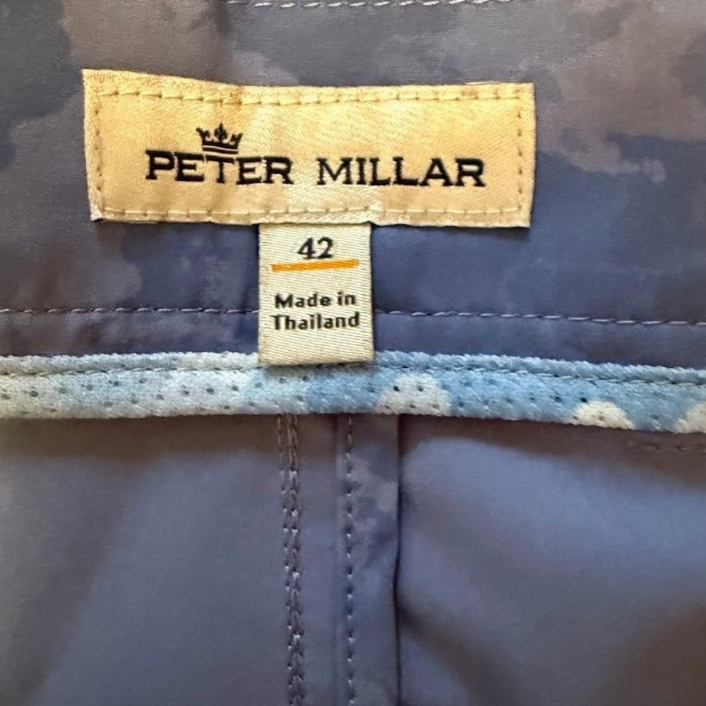 Peter Millar Men's Size 42 Blue Camo Golf Shorts Flat Front Performance‎ Stretch - Picture 5 of 6